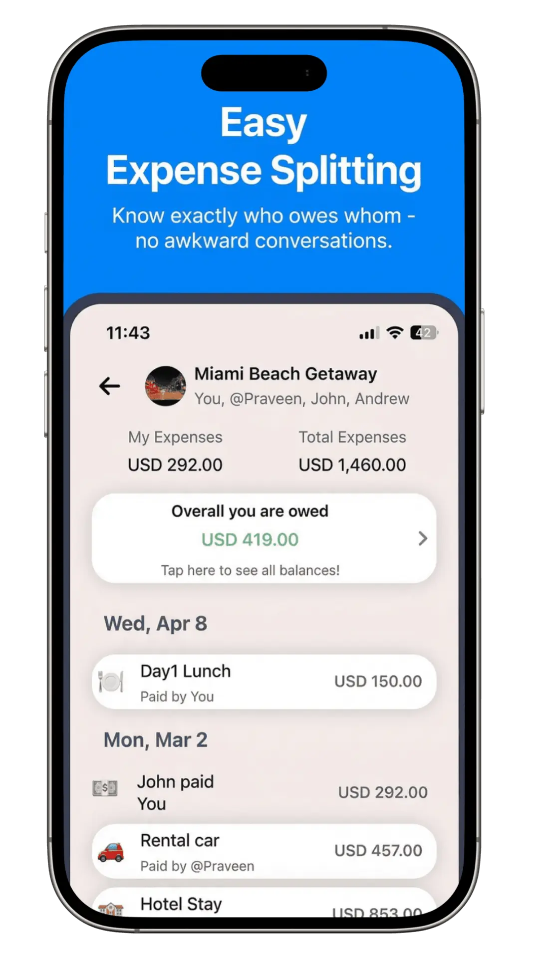 Expenses View